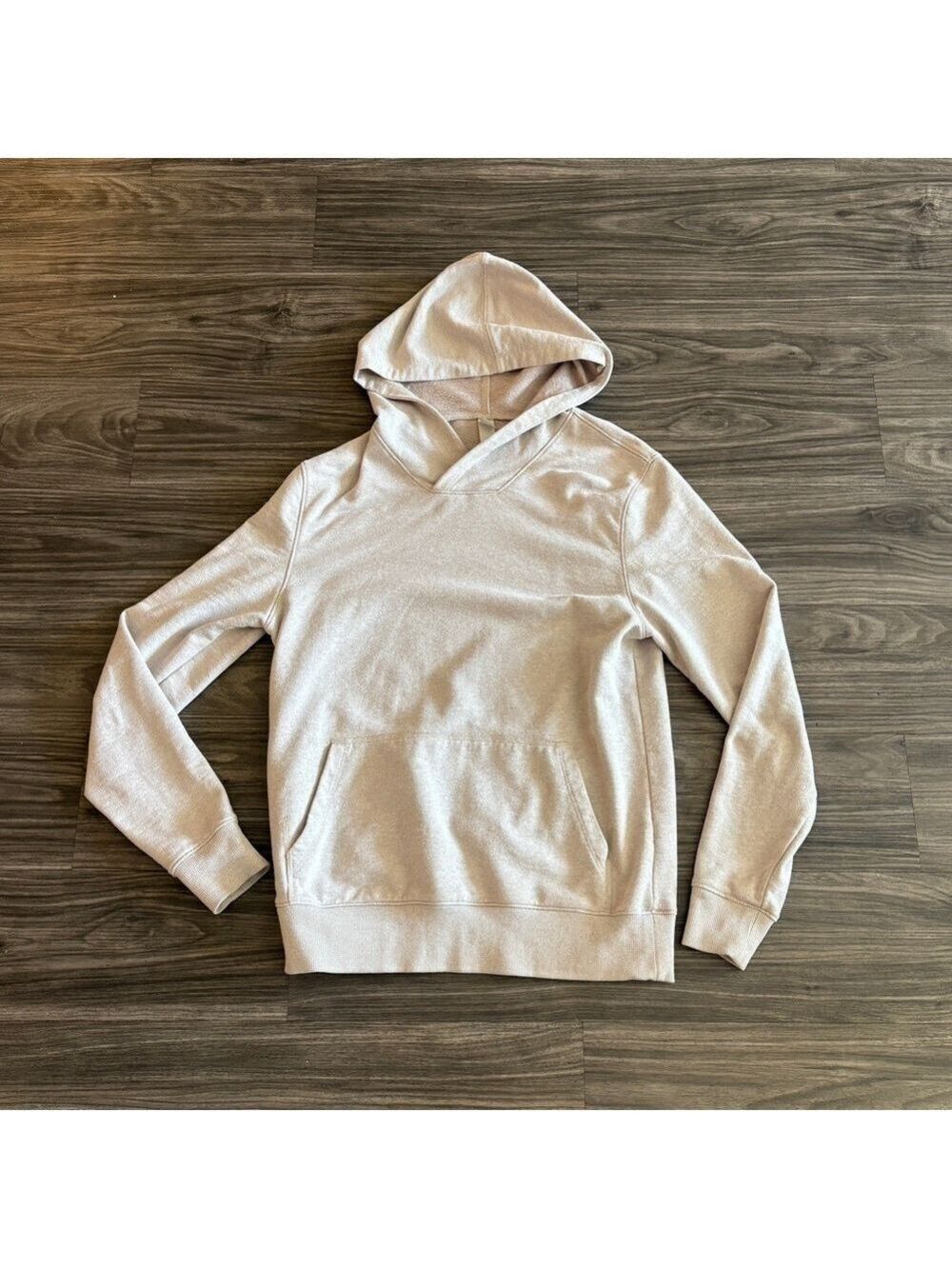 Mens Alternative Apparel  Cream Hooded Lightweight Sweatshirt